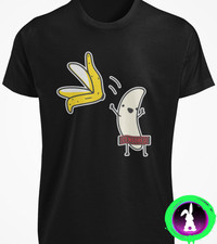Sexy Peeled Banana T SHIRT Funny Censored Stripping Rude Cartoon Innuendo TEE picture
