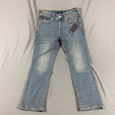 True Religion Jeans Geno SN Flap Slim 32 x 32 Medium Fog Wash Blue NWT MSRP $159 picture