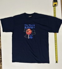 Vtg 2000s Tootsie Roll Pop T Shirt L Steve & Barrys Navy Blue Candy Promo Boxy M picture