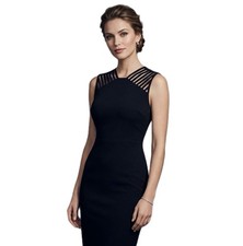 NEW EXPRESS Women Black Sheath Dress Size XS Strappy Cage Illusion Cocktail picture
