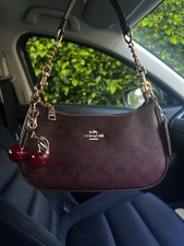 Burgundy Teri Coach Shoulder Cherry burgundy  bag picture