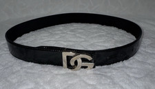 Authentic Dolce Gabbana Reversible Leather Belt Black/pink Size 75 picture