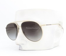 Burberry Aviator Sunglasses BE 3138 1109/8G Pale Gold Classic Plaid w/case picture