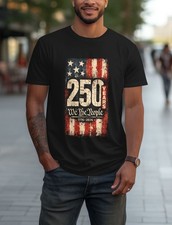 America 250th Birthday US Flag 250 Years We The People Unisex T-Shirt picture