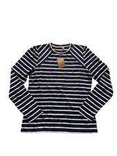 Boden Breton Stripe Long Sleeve Tee Womens US 10 UK 14 Navy White Cotton NWT picture