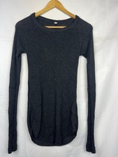 Lululemon Cabin Yogi Sweater Womens Sz XS Dark Gray Cashmere Tencel Minimalist picture