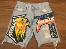 Rare Custom Metallica Levi Jean shorts Waist Size 34 picture