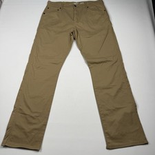 Wrangler Retro Slim Straight Jeans Mens 36x34 Beige Stretch Denim Pants picture