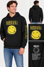 Nirvana Men's XS S M L XL 2XL 3XL Smile Long Sleeves Hoodie Sweater Black (11J) picture