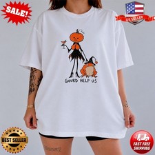 Hand Drawn Halloween Shirt, Pumpkin Lady & Witch Frog Art Tee T-Shirt picture