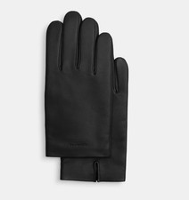 Coach Men's Black Leather Tech Gloves (CV863) Sizes M/L/XL - NWT picture