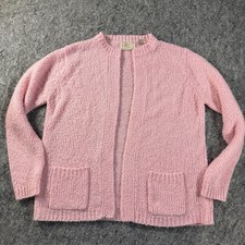 Vintage Glover Place Womens L Pink Popcorn Knit Cardigan Sweater Grannycore picture