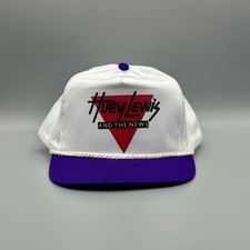 Huey Lewis & The News Hat Purple Vintage Retro Trucker Rope Cap Rock 80s 90s picture