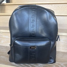 Versace Greca Embossed Leather Black Backpack Made in Italy 1020735NWT $1925 picture