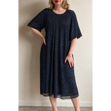 Vintage 90s Bieff Basix 100% Silk Beads Dress 2X Abstract Zebra Evening Cocktail picture