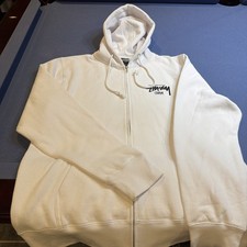 Stüssy Guam Full Zip Hoodie; White; XL Super Rare New Without Tags picture