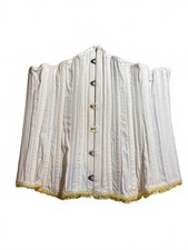Vintage Corset Bustier Underbust Boned Lace-Up Back Beaded Trim - Small/Medium picture