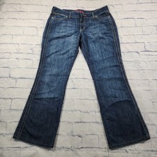 Wrangler Retro WOMENS 13/14 X 32 Mae Mid Rise Bootcut Blue Jeans Dark Wash picture