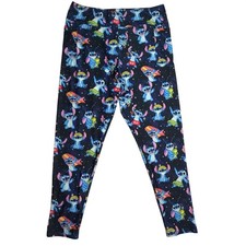 Disney Lilo Stitch Galaxy Print Leggings Womens XL Blue Pockets picture