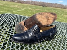 R Martegani Shoes Mens Size 8.5M Black Loafer Hardware Italy Dress Formal picture