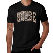 Nurse Leopard Print T Shirt Black Unisex Graphic Tee Healthcare Worker Gift picture