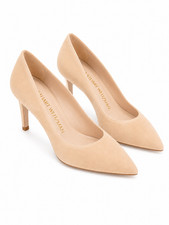 Stuart Weitzman Anny 85 suede pumps in Adobe 9B picture