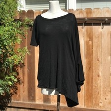 NWOT Blackmilk Black Milk Super Drape Cozy Top Black Asymmetric Tunic OSFA picture