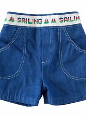 Vintage Health-Tex Toddler Denim Shorts 3T Sailboat Sailing Waistband USA picture