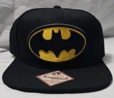 Bioworld DC Comics Batman Snapback Hat Black Yellow Wool Blend Cap NWT picture