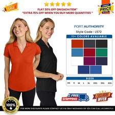 Port Authority L572 Ladies Short Sleeve Moisture Wick Dry Zone Grid Polo Shirt picture