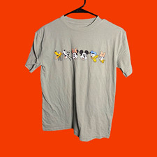 Disney Mickey & Friends Gray Graphic Logo Print Crew Neck T-Shirt Men’s XS picture