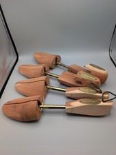 2 Pairs Salvatore Ferragamo Cedar Shoe Trees Vintage Brass Logo Plaque (4 Pcs) picture