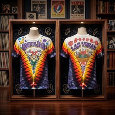 Vintage 1992 Grateful Dead Las Vegas Casino Tie Dye T-Shirt Liquid Blue Large picture