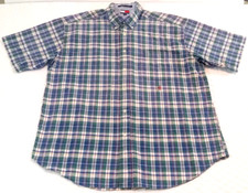 VTG Tommy Hilfiger Men's XL Shirt 100% Cotton Plaid Embroidered Crest Multicolor picture