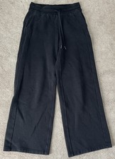 Lululemon Scuba Wide Leg Sweatpants Womens 6 Mid Rise Black Loungewear W5FM0S picture
