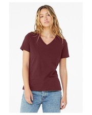 Bella + Canvas 6405 Ladies 100% Cotton T Shirt Relaxed Fit Jersey V-Neck T-Shirt picture
