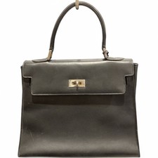 BALLY OLD Kelly Type Handbag Black 13a picture