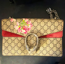 Gucci GG Blooms Dionysus Shoulder Bag Chain Strap Push Lock Beige Burgundy picture