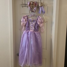Disney Store Rapunzel Tangled Deluxe Costume Dress Size 7/8 With Accessories picture