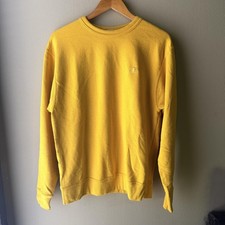Champion Mustard Yellow Tonal Logo Crewneck Sweatshirt Medium picture