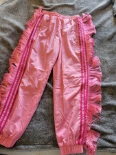 Vintage ADIDAS  Funky Fringy Pink  Trackpants  Zipper Pockets Size SM picture