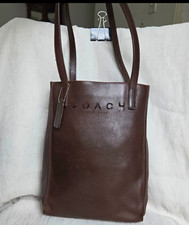 RARE Coach Vintage Leather Cut-Out Tote Bucket Handbag picture