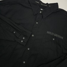 Harley-Davidson Mens 2XL Black Long Sleeve Button Up Shirt 99000-11VM Logo picture