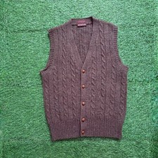 Vintage 80s Chaps Ralph Lauren Sweater Vest Men’s S Shetland 100% Wool Brown picture