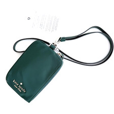 NWT Kate Spade Chelsea Nylon  Card And ID Case Mini Wallet Lanyard Green picture
