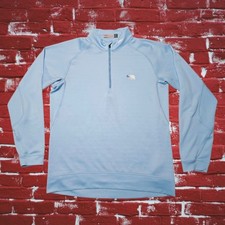 Mammoth Dunes x Kjus Keano Stripe 1/2 Half-Zip Pullover Mens 50 Medium Blue picture