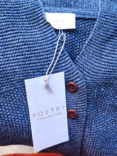 Navy Poetry Button-Front Cardigan 100% Organic Cotton US Size 6 New With Tags picture