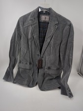 Black Brown 1826 Mens Corduroy Sport Blazer Plaid Lined Two Button Iron Grey picture