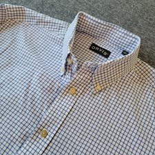 Orvis Shirt Men's XL Blue White Checks Button Down Country Twill Cotton picture
