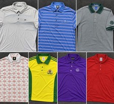Lot of 7 Men’s Golf Polo Shirts Size Large FootJoy TravisMathew Callaway Dunning picture